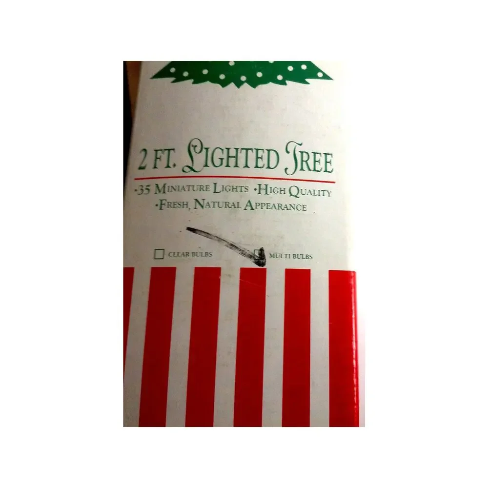 Vintage Silvestri Christmas Tree 2 Foot Lighted Mulitcolor With Base